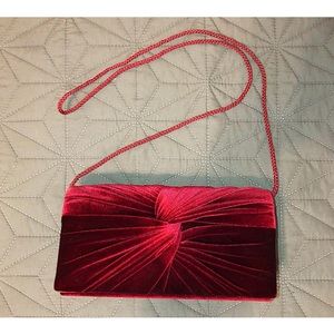 Maroon Velvet Clutch/Crossbody